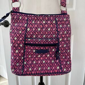 Vera Bradley Women's Blue Pink Print Crossbody Bag
